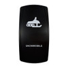 SNOWMOBILE rocker switch with laser-etched snowmobile icon, in daylight