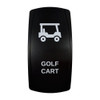 GOLF CART rocker switch with laser-etched golf cart icon, in daylight