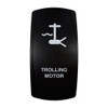 TROLLING MOTOR rocker switch with laser-etched trolling motor icon, in daylight