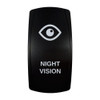 NIGHT VISION rocker switch with laser-etched night vision icon, in daylight