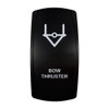 BOW THRUSTER rocker switch with laser-etched bow thruster icon, in daylight