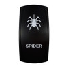 SPIDER rocker switch with laser-etched spider icon, in daylight