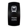 TRAIN HORN rocker switch with laser-etched train horn icon, in daylight