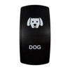 DOG rocker switch with laser-etched dog icon, in daylight