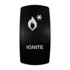 IGNITE rocker switch with laser-etched ignite icon, in daylight