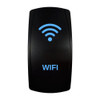 WIFI rocker switch with laser-etched wifi icon, with the blue LED backlight on