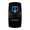 INVERTER rocker switch with laser-etched inverter / 110v icon, with the blue LED backlight on