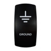 GROUND rocker switch with laser-etched ground icon, in daylight