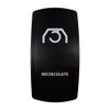 RECIRCULATE rocker switch with laser-etched vent / recirculate icon, in daylight