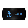 ANCHOR horizontal rocker switch with laser-etched anchor icon, with the blue LED backlight on