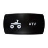 ATV horizontal rocker switch with laser-etched atv / quad icon, in daylight