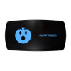 SURPRISED horizontal rocker switch with laser-etched surprised icon, with the blue LED backlight on