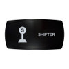SHIFTER horizontal rocker switch with laser-etched shifter icon, in daylight