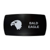 BALD EAGLE horizontal rocker switch with laser-etched bald eagle icon, in daylight