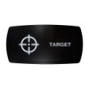 TARGET horizontal rocker switch with laser-etched crosshair icon, in daylight