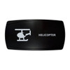 HELICOPTER horizontal rocker switch with laser-etched helicopter icon, in daylight