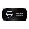 TRACTION CONTROL horizontal rocker switch with laser-etched traction control icon, in daylight