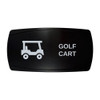 GOLF CART horizontal rocker switch with laser-etched golf cart icon, in daylight