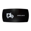 AMBULANCE horizontal rocker switch with laser-etched ambulance icon, in daylight
