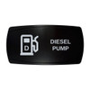 DIESEL PUMP horizontal rocker switch with laser-etched diesel pump icon, in daylight