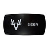 DEER horizontal rocker switch with laser-etched deer antlers icon, in daylight