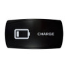 CHARGE horizontal rocker switch with laser-etched battery low icon, in daylight