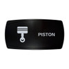 PISTON horizontal rocker switch with laser-etched piston / performance icon, in daylight