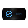 GENERATOR horizontal rocker switch with laser-etched generator icon, with the blue LED backlight on