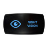 NIGHT VISION horizontal rocker switch with laser-etched night vision icon, with the blue LED backlight on