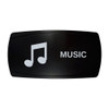 MUSIC horizontal rocker switch with laser-etched music icon, in daylight
