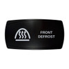 FRONT DEFROST horizontal rocker switch with laser-etched front defrost icon, in daylight