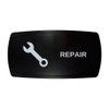 REPAIR horizontal rocker switch with laser-etched wrench icon, in daylight