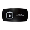 FRESH WATER TANK horizontal rocker switch with laser-etched fresh water tank icon, in daylight