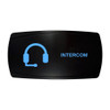 INTERCOM horizontal rocker switch with laser-etched intercom / headset icon, with the blue LED backlight on