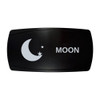 MOON horizontal rocker switch with laser-etched moon icon, in daylight