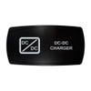 DC-DC CHARGER horizontal rocker switch with laser-etched dc-dc charger icon, in daylight