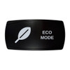 ECO MODE horizontal rocker switch with laser-etched eco mode icon, in daylight