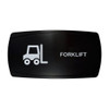 FORKLIFT horizontal rocker switch with laser-etched forklift icon, in daylight