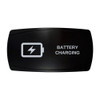 BATTERY CHARGING horizontal rocker switch with laser-etched battery charging icon, in daylight