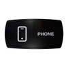 PHONE horizontal rocker switch with laser-etched phone icon, in daylight