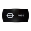 FUSE horizontal rocker switch with laser-etched fuse icon, in daylight