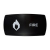 FIRE horizontal rocker switch with laser-etched fire icon, in daylight