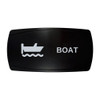 BOAT horizontal rocker switch with laser-etched boat icon, in daylight