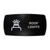 ROOF LIGHTS horizontal rocker switch with laser-etched roof lights icon, in daylight