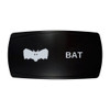 BAT horizontal rocker switch with laser-etched bat icon, in daylight