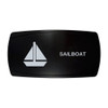 SAILBOAT horizontal rocker switch with laser-etched sailboat icon, in daylight