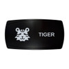 TIGER horizontal rocker switch with laser-etched tiger icon, in daylight