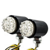 Motorcycle OZ-USA® Running Light Turn Signal Dual Intensity Amber LED Front Black Custom Chrome Cruiser 12V