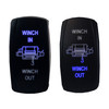 WINCH In/Out OZ-USA Momentary Rocker Switch 4-Pin Laser Etch Blue LED for Off-road Truck UTV  Can-Am RZR Polaris Dash Boat RV