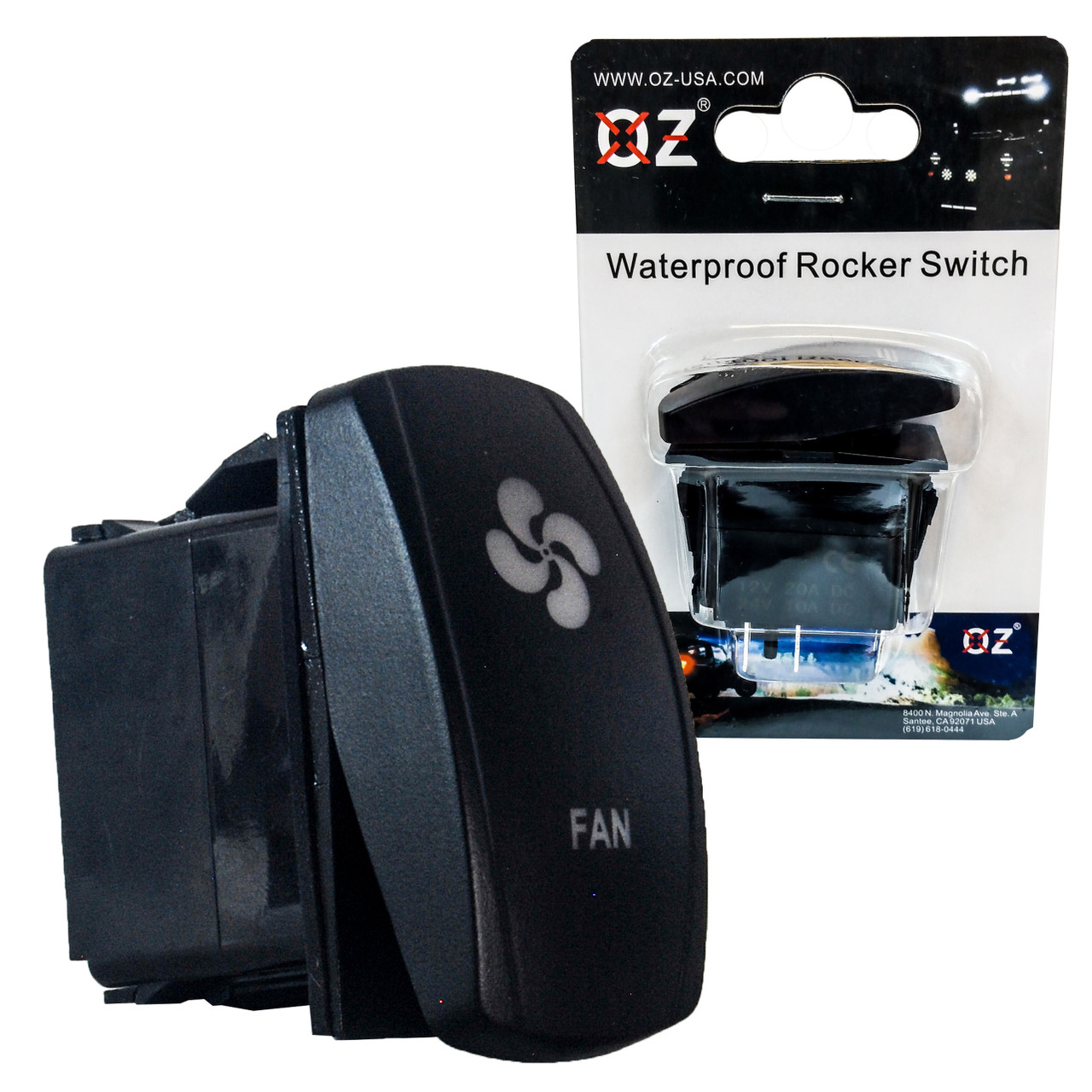 Air Strike Laser Etched 5-Pin Rocker Switch - ON/OFF SPST 20A 12V Blue LED Switch